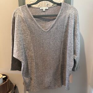 Gray Striped Knit Sweater Parallel Skies